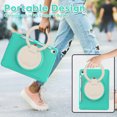 thumbnail image 5 of ELEHOLD Heavy Duty Rugged Case for iPad 10th Gen 10.9" (2022) Three-Layer Protection Foldable 360° Rotating Kickstand Portable Handle Grip Shockproof Case for Kids Adult,Mint, 5 of 8