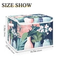 thumbnail image 5 of Yayeee Collapsible Storage Bin with Lid Fabric Closet Decorative Basket with Handles, Pink Flowers, 5 of 7