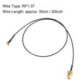 thumbnail image 3 of Cable coaxial RF1.37 MMCX macho en ángulo recto a RP-SMA hembra, antena pigtail, conector coaxial, 20 pulgadas, 3 of 3