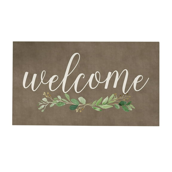 Personalization Mall Personalized Greenery Welcome Doormat, 20" x 35"