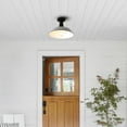 thumbnail image 2 of JONATHAN Y Camila 14" 1-Light Classic Industrial Indoor/Outdoor Iron LED Semi Flush Mount, Gray/White, JYL7617D, 2 of 9