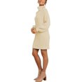thumbnail image 4 of XINQIHANG Femmes Col Roulé Longue Lanterne Manches Décontractée Surdimensionné Robe Pull Doux Robes d'Hiver, 4 of 4