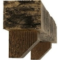 thumbnail image 4 of Ekena Millwork 6"H x 8"D x 72"W Rough Sawn Faux Wood Fireplace Mantel Kit with Ashford Corbels, Natural Golden Oak, 4 of 10