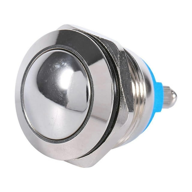 Interrupteur momentané à bouton-poussoir métallique étanche de 19 mm pour klaxon de voiture, 12 V