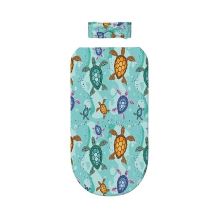 

Lafuoo Turtles And Sea Pattern 0-6 Months Newborn Swaddle Bag Headband Set for Girls Clothes Baby Care Products