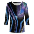 thumbnail image 4 of Camisas Para Mujer Moda Tops Camiseta Estampada Media Longitud 3/4 Mangas Blusa Cuello Redondo Casual Odeerbi  ODB123701, 4 of 5
