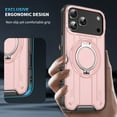 thumbnail image 3 of Designed for iPhone 17 Pro Magnetic Hard Case, Compatible with Magsafe, Rugged 360 Rotating Ring Kickstand Heavy Duty Shockproof Protection Phone Case for iPhone 17 Pro Cover, Pink, 3 of 8