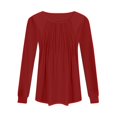 thumbnail image 4 of ADSSDQ Long Sleeve Blouses for Women Dressy Casual Pleated Shirts Fall Fashion Crew Neck Tunic Tops for Leggings Trendy Clothes Red XL, 4 of 4
