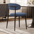 thumbnail image 6 of Dining Chairs Sets of 2, LEGHOME Linen Upholstered Kitchen Chairs, Modern Navy Dining Room Chair with Curved Back & Metal Legs, Side Chair for Kitchen Dining Room, 6 of 8