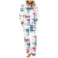 thumbnail image 2 of Puntoco Pijama para mujer, conjunto de pijama con parte superior y pantalón informal con estampado degradado para mujer, 2 of 5