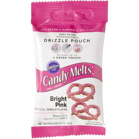 (5 Pack) Wilton Bright Pink Candy Melts Drizzle Pouch, 2