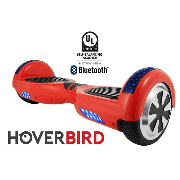 HOVERBIRD Z1 6,5 Pouces avec Bluetooth UL2272 Certifié, Lumières LED, Auto-Équilibrage Scooter Électrique Hoverboard - Rouge
