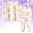 thumbnail image 2 of Baby Girl Fall Winter Outfits Toddler Clothes Long Sleeve Floral Graphic Crewneck Sweatshirt + Joggers Pants Set 6-7 Years Yellow, 2 of 8