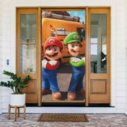 Mario Bros Movie Game Door Cover Decorated Banner Tapestry Home Decoration Holiday Party Supplies Door Banner Porch Sign Banner 72.8 x 35.4 Inch