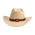 thumbnail image 2 of Unisex Western Cowboy Hat with Wide Brim Fedora Style Felt Jazz Cap for Autumn Winter Parties Daily Wear, 2 of 4