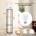 thumbnail image 4 of CAILESER L&aacute;mpara de Pie con Estantes, Moderna Lampara Alta de Piso para Sala, con Bombilla LED, Ll&aacute;mpara de Estanter&iacute;a Eesquina con Pantalla, para Sala de Estar, Rec&a, 4 of 7