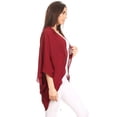 thumbnail image 3 of Women's Solid Casual Lightweight 3/4 Sleeve Loose Fit Open Front Cardigan, 3 of 5