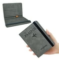thumbnail image 2 of Dusknt Passport Holder Travel Wallet with Rfid Blocking Gray, Business Card Holder, 2 of 9