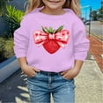 thumbnail image 2 of Byoo Toddler Girls Sweatshirt Valentine Day Strawberry Knot Printing Crew Neck Pullovers Shirt for Children Loose Fit Active Top, 2 of 4