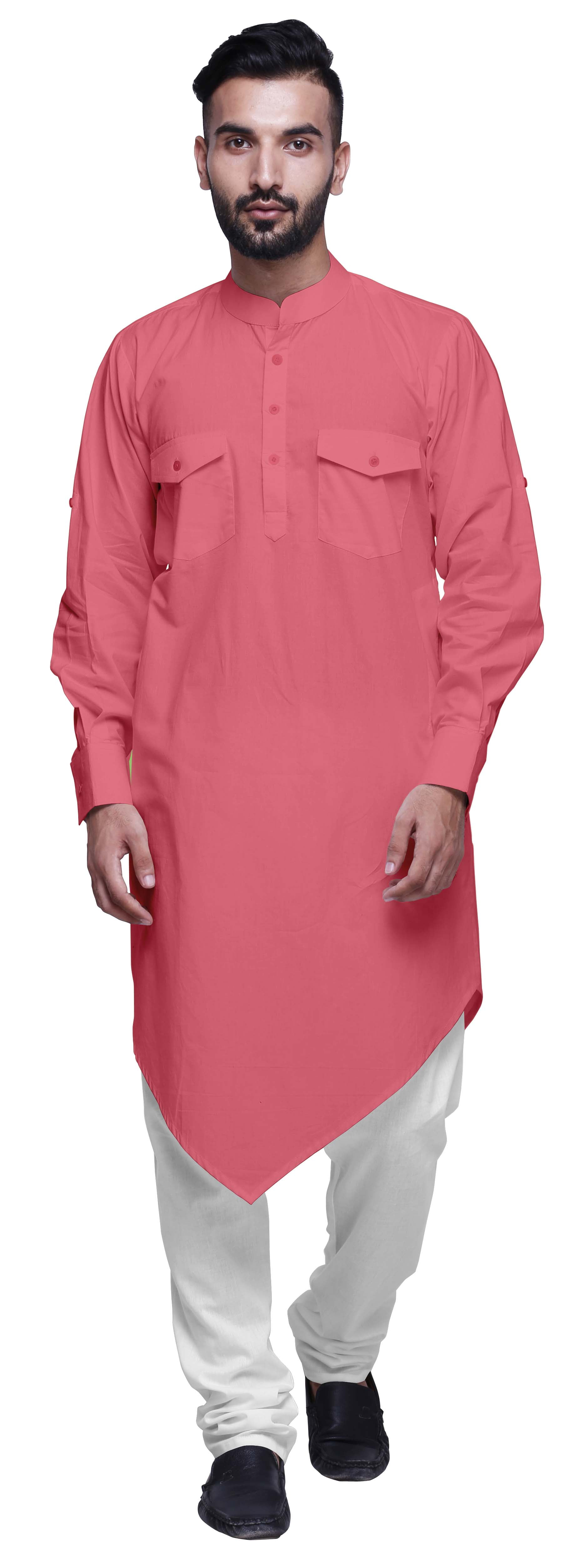 Atasi Koerta met print voor mannen Mandarijn kraag Etnische Kurta voor jongens