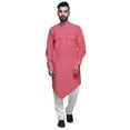 thumbnail image 1 of Atasi Indian Cotton Summer Kurta Mandarin Collar Long Kurta For Men, 1 of 1
