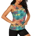 thumbnail image 2 of Easygdp Hawaii Palms Women's Workout Tank Top, Running Top, Hiking Shirt, Quick-Dry for Running, Yoga, Hiking - Large, 2 of 9