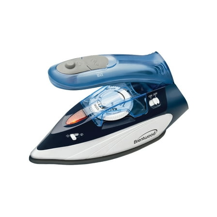 Brentwood MPI-45 1100-Watt Dual Voltage Non-Stick Travel Iron with Steam, Blue