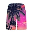 thumbnail image 3 of QATAINLAV Mens Summer Beach Shorts Hawaiian Vacation Tropical Short Pants with Pockets Fashion Palm Tree Graphic Cruise Party Swim Trunks Purple S, 3 of 4