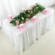 thumbnail image 5 of KAKOWELY Falda de mesa de plástico portátil y desechable, ideal para fiestas, bodas, cumpleaños y decoración del hogar (blanca)., 5 of 5