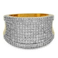 thumbnail image 3 of Two-Tone 14k Gold Plated Micropave CZ 16.4mm Bling Ring w/Raised Edges, Size 10, 3 of 7