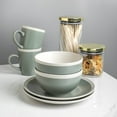thumbnail image 2 of Stone Lain Dinnerware Set, 16 Piece, Green and Cream, 2 of 2