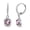 Alexandrite, variant on Cubic Zirconia 7x5mm Oval Love Knot Sterling Silver Leverback Dangle Earrings