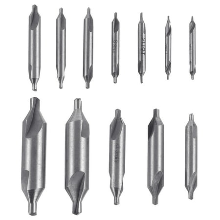 

1 Bag 12pcs Durable Center Drills Type A Chamfering Center Drills (Silver)