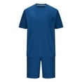 thumbnail image 4 of Dagegui Summer Outfit Sets for Men Waffle Crewneck T-Shirts and Short Pants Set Casual Beach Outdoor Outfits Solid Sweatsuits Blue L, 4 of 6