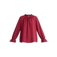 thumbnail image 5 of Time and Tru Women's Ruffle Neck Blouse with Long Sleeves, Size XS – XXXL, 5 of 5