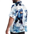 thumbnail image 3 of Ice Hockey Men's Short Sleeve Button Down Beach Shirts, Casual Printed Summer Unisex Tops, 3 of 6