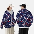 thumbnail image 4 of Fotbe Red White Blue Fireworks 1 Chaqueta con Protección Solar UPF 50+ para Hombre y Mujer, Camisa con Capucha y Bolsillos-XX-Large, 4 of 7
