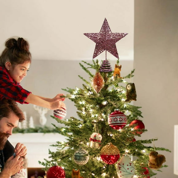 Veeogra Big Sale,Christmas Decor,Christmas Clearance,Christmas Tree Decoration 10 Inch Gold Glitter Hollow Design Christmas Tree Decoration Wit,Party Decorations,Living Room Decor