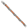thumbnail image 2 of Bracelet en Caoutchouc Orange en Acier Inoxydable 9 Po, 2 of 4