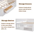 thumbnail image 5 of Bellemave Full Size Daybed with Storage Drawers and Shelves Space-saving Wooden Daybed Frame Full Storage Platform Bed Frame , No Box Spring Needed (Full, White), 5 of 11