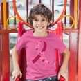 thumbnail image 3 of Tee Hunt Butterflies Pink Ribbon Youth T-Shirt Breast Cancer Awareness Hope Kids, Pink, Small, 3 of 5