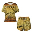thumbnail image 5 of "Wukai Coffee Vintage Women's Pajama Set - Short-Sleeve Top and Shorts with Elastic Waistband and Pockets for Loungewear, Yoga, and Casual Wear-, 5 of 8