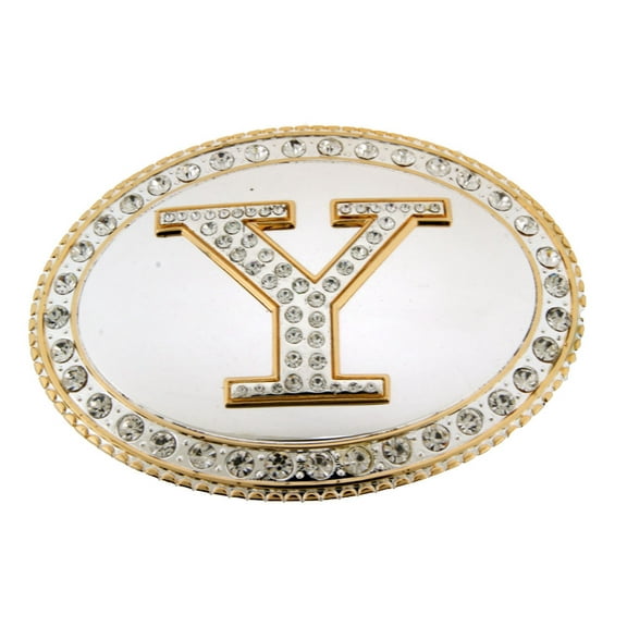 Big Initial Y Letter Alphabet Belt Buckle Western Cowboy Rodeo Gold Silver Shiny