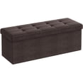 thumbnail image 1 of SONGMICS Banco de Almacenamiento, Baúl, Caja de Almacenamiento, Plegable, Carga de 300 kg, 120 L, 110 x 38 x 38 cm, Gris Oscuro MLSF77K, 1 of 22