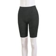 thumbnail image 5 of A2Y Women's Mid Length Fitness Workout Seamless Ribbed Biker Shorts Charcoal SM, 5 of 5