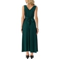 thumbnail image 3 of INSPIRE CHIC Women's Sleeveless Dresses Tie-Waist Casual Maxi Tank Dress with Pockets L Dark Green, 3 of 6