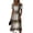 White, variant on Laqbezok Plaid Short Sleeve Midi Dress, Elegant Ruched High Waist Slimming Check Dress, Casual V-Neck A-Line Flare Fashion Outfit, Classic Tartan Sun Dress
