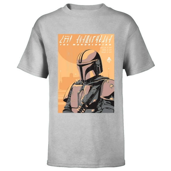 Star Wars The Mandalorian Vintage Poster - Short Sleeve T-Shirt for Kids - Customized-Athletic Heather