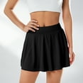 thumbnail image 4 of SAYOO Pleated Tennis Skirt for Women, High Waist  A-line Solid Color Culottes Sport Skirt, 4 of 8
