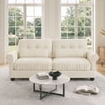 thumbnail image 4 of HUMEHA 69.2" Loveseat Sofa with Ruffled Edge Chenille, 2-Seat Cloud Couch with Rolled Arms & Lumbar Pillow for Living Room, Beige, 4 of 15